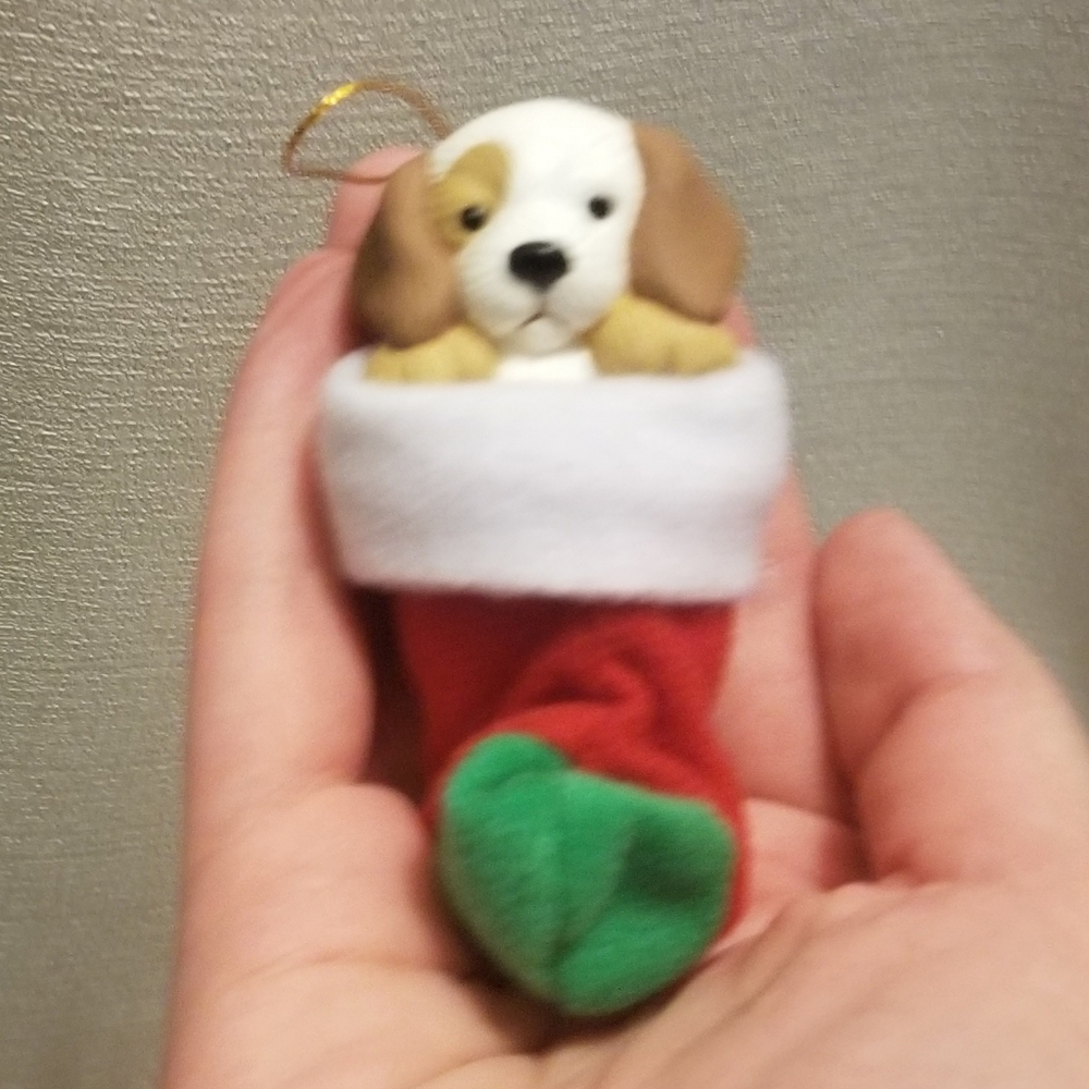 1993 EUC puppy stocking ornament w GUC original box - Picture 5 of 7